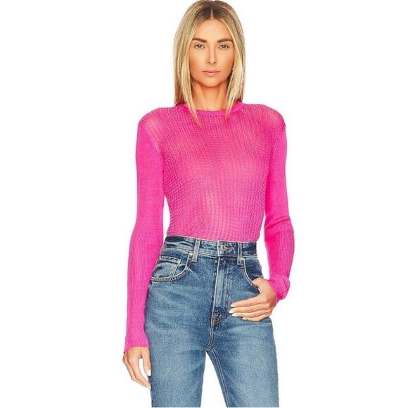 Free People H20 Crew Pullover in Hibiscus Highlight - Picture 6 of 6